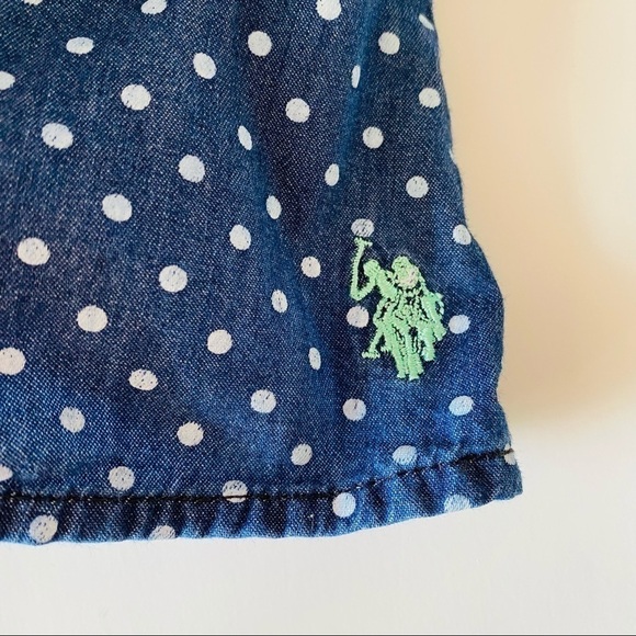 U.s. Polo Assn. Girls Jean Polka Dot Skort - Picture 5 of 6